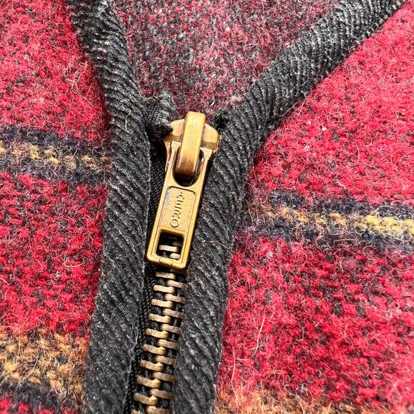 Vintage Striped Saddle Blanket Woven Vest Zip Up Pockets - Picture 3 of 5